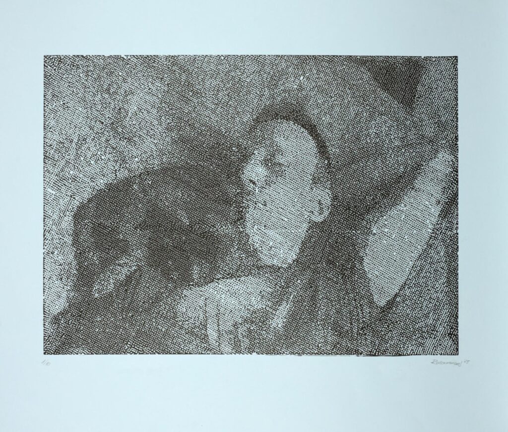 Obrázek díla Spící - otec s kocourem od Ema Reitermanová